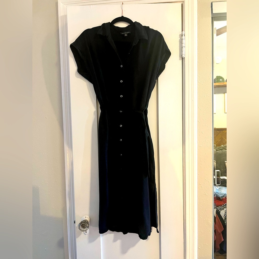 Designer Saks Fifth Avenue Black Work Wrapdress. Size XS.